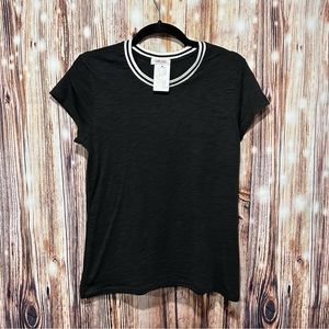 Goldie TIPPED RINGER TEE in black and white (M)